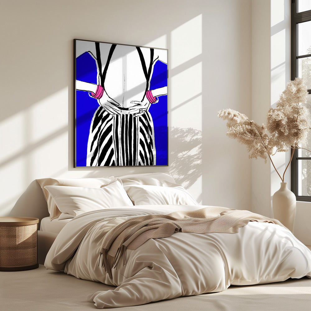 Bold Stripes, Blue Background | Poster