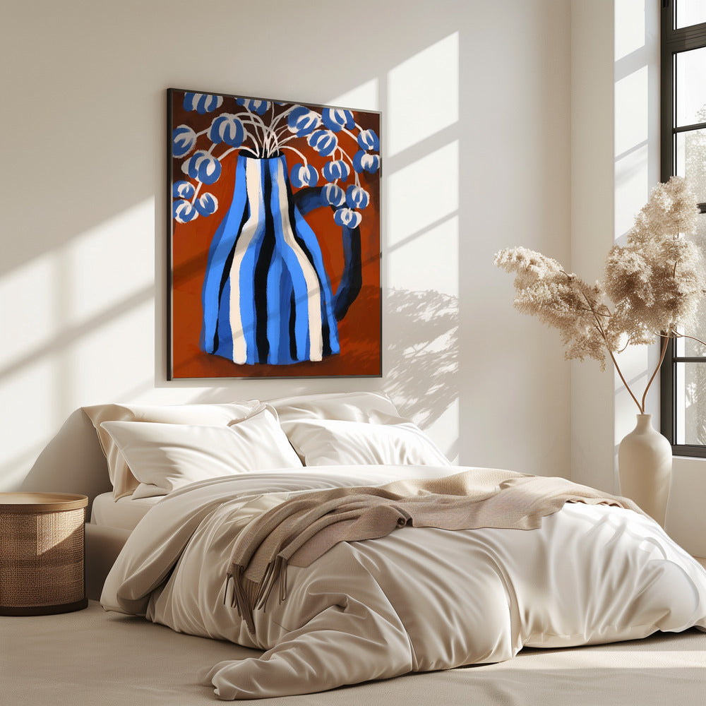 Striped Vase Blooms | Poster