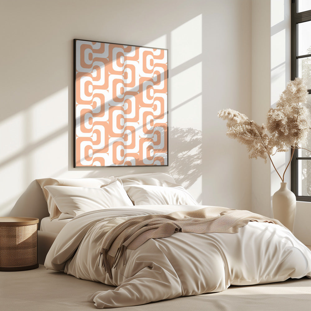 Retro Pattern Peach Fuzz | Poster
