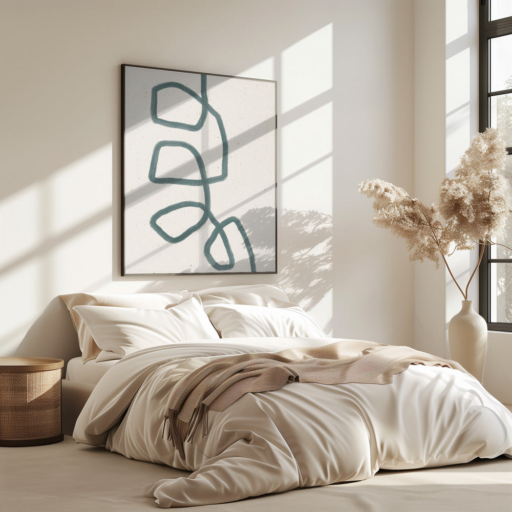 Fluid Teal Lines | Poster