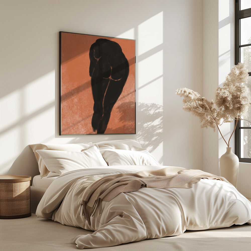 Bathing nude in black | Poster