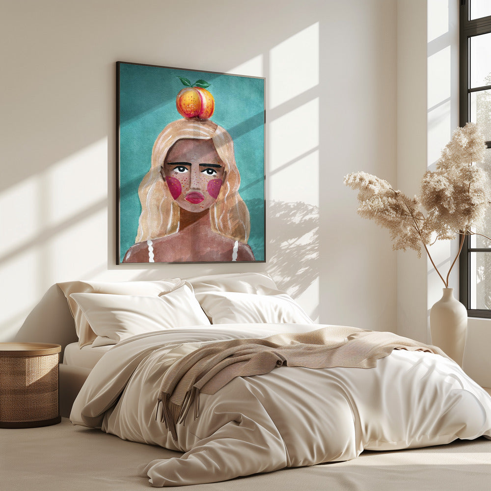 Woman With Peach | Poster