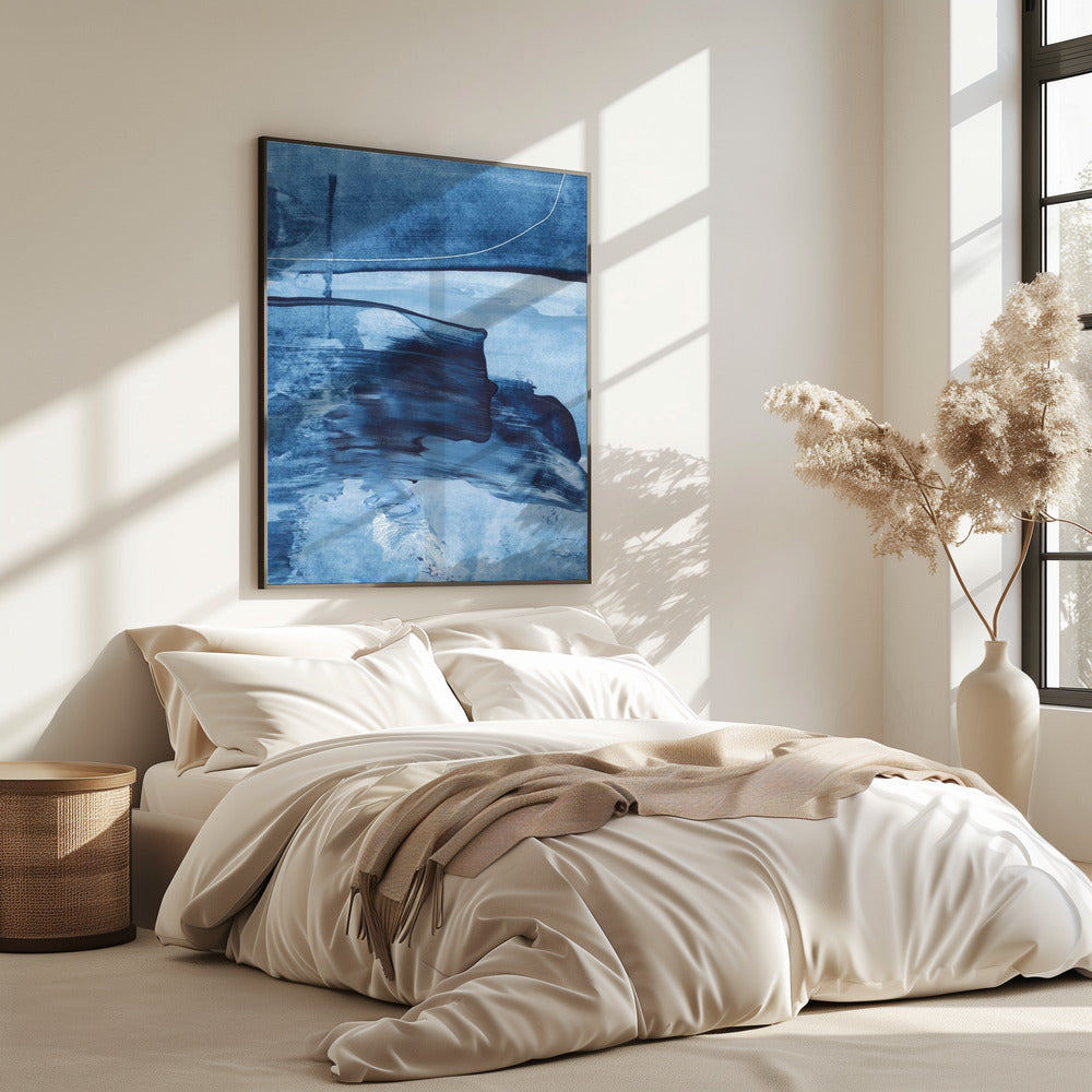 Dynamic Blue Hues And Fluid Brushstrokes | Poster