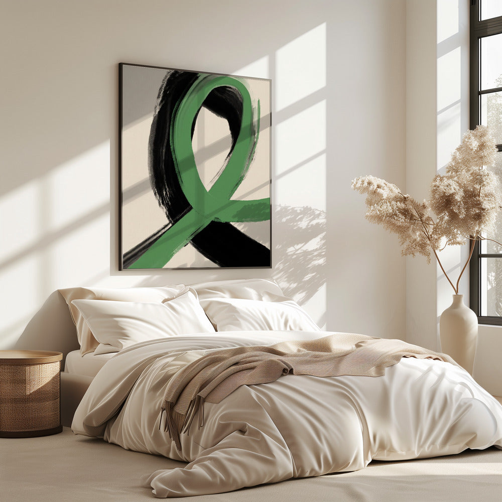Green Ribbon Flow | Poster