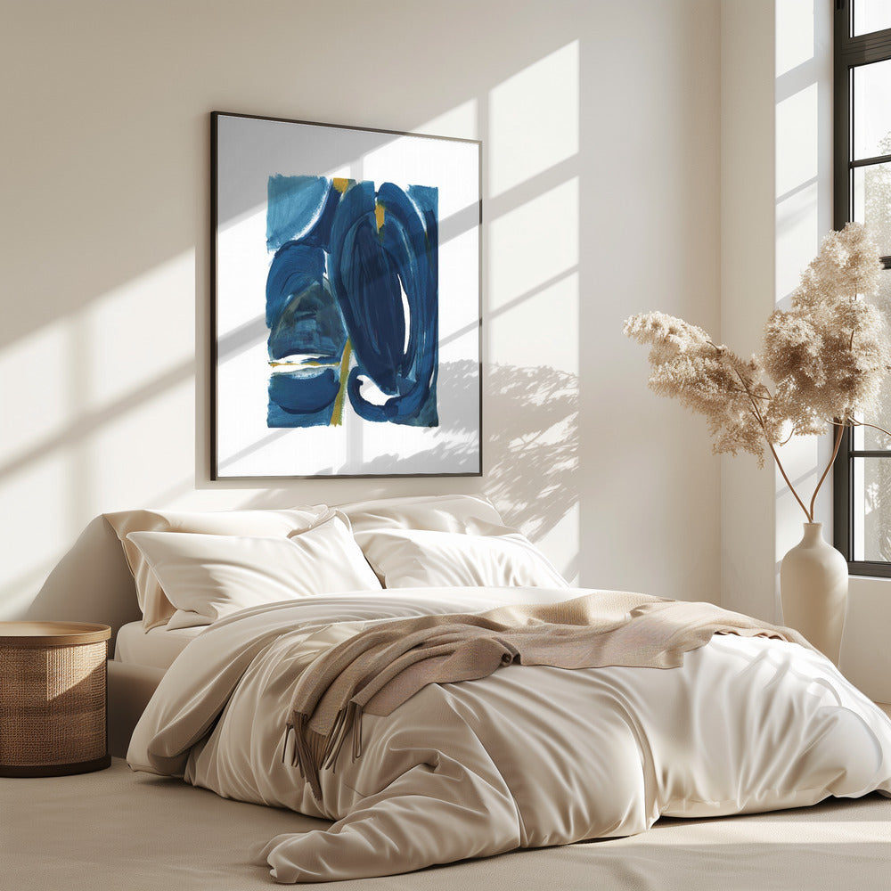 Navy Gold Abstract 1 | Poster