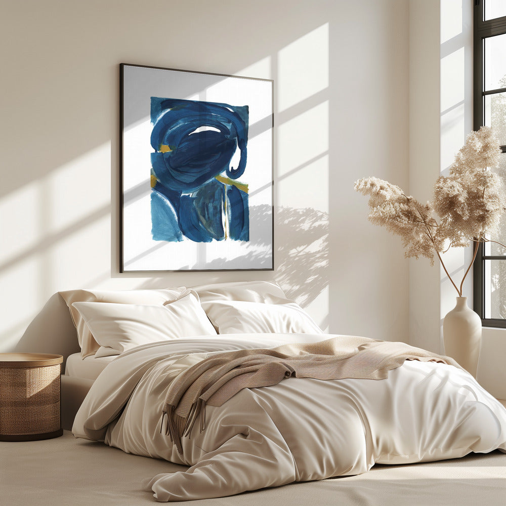 Navy Gold Abstract 2 | Poster