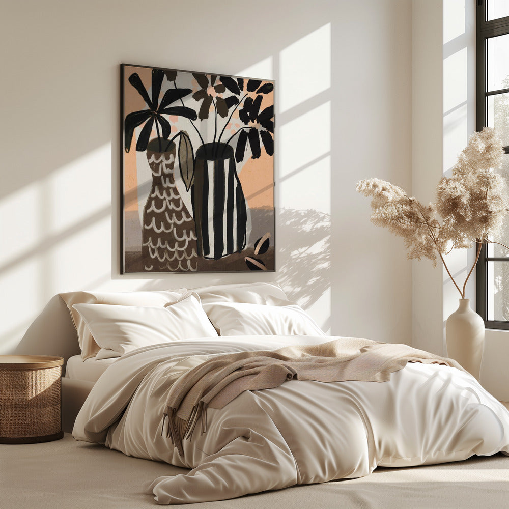Striped Vases Bloom | Poster