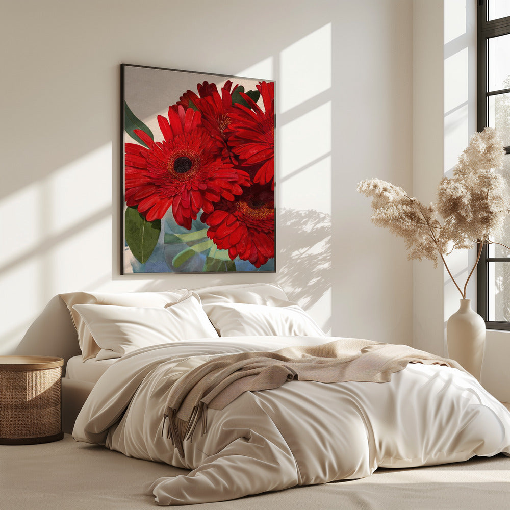 Red Gerbera Daisy Detail 3 | Poster