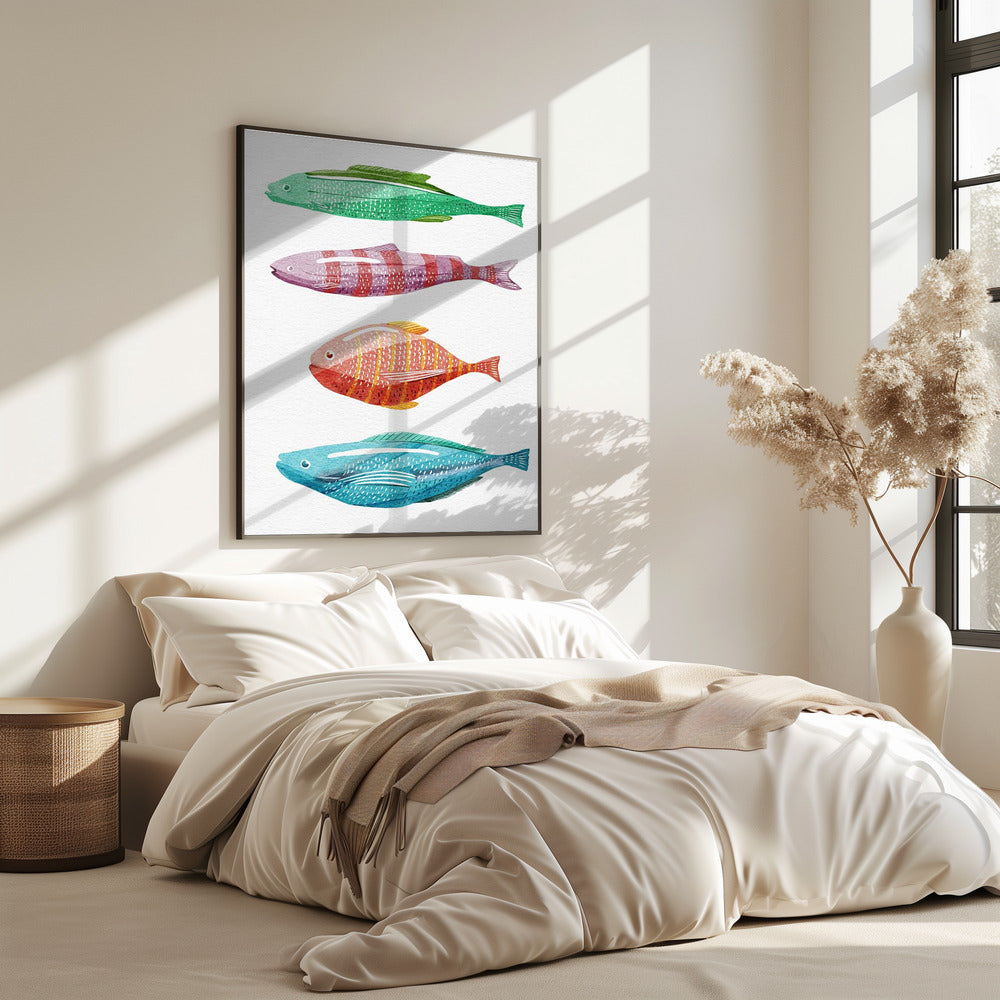 Four Colorful Fish | Poster