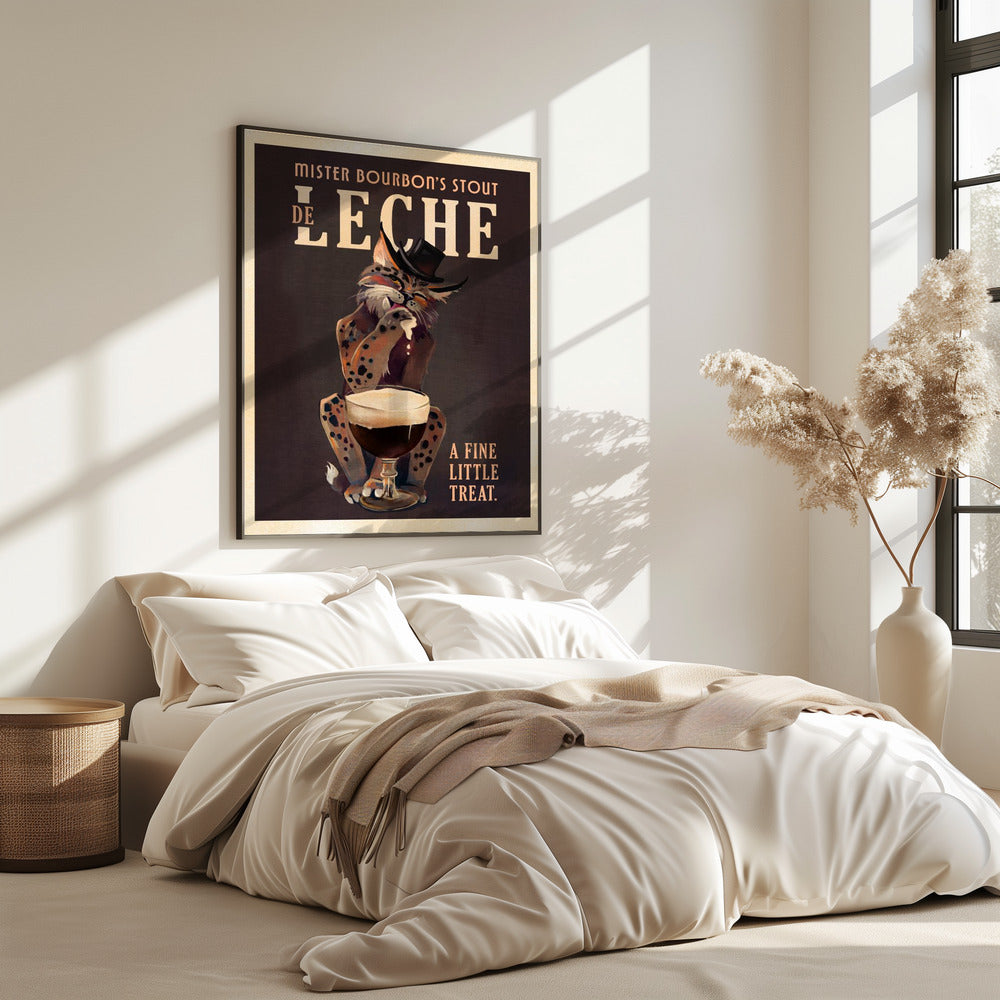 Bourbon De Leche Guinness Style Cat Art | Poster