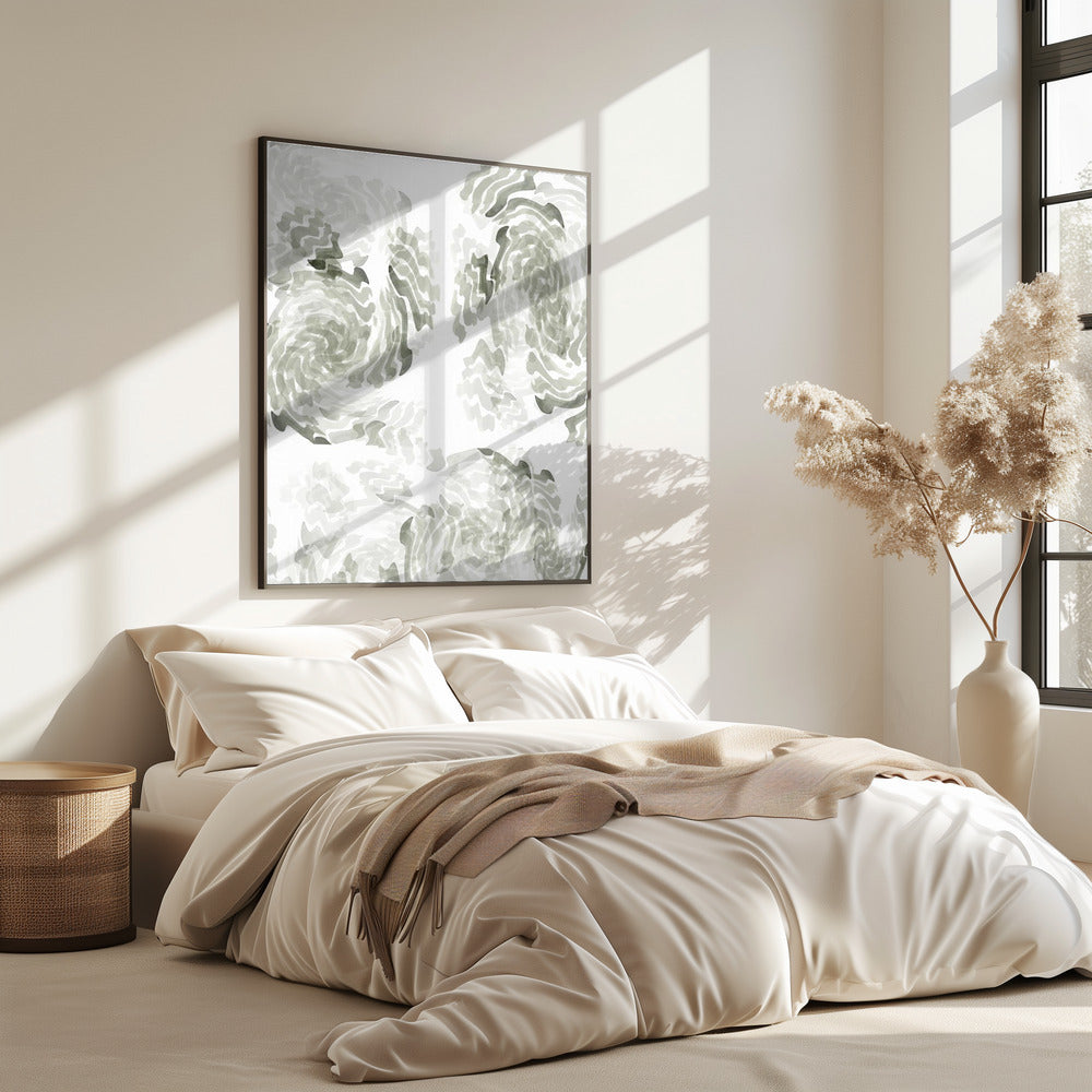 Grey Watercolour Twirl 2 | Poster