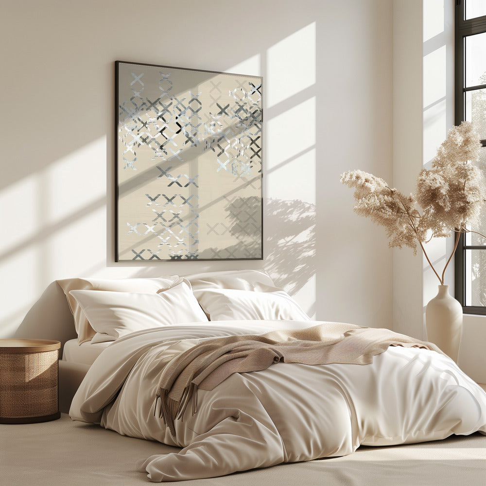 Minimal X&#039;s and O&#039;s Black and White Composition 2 | Poster