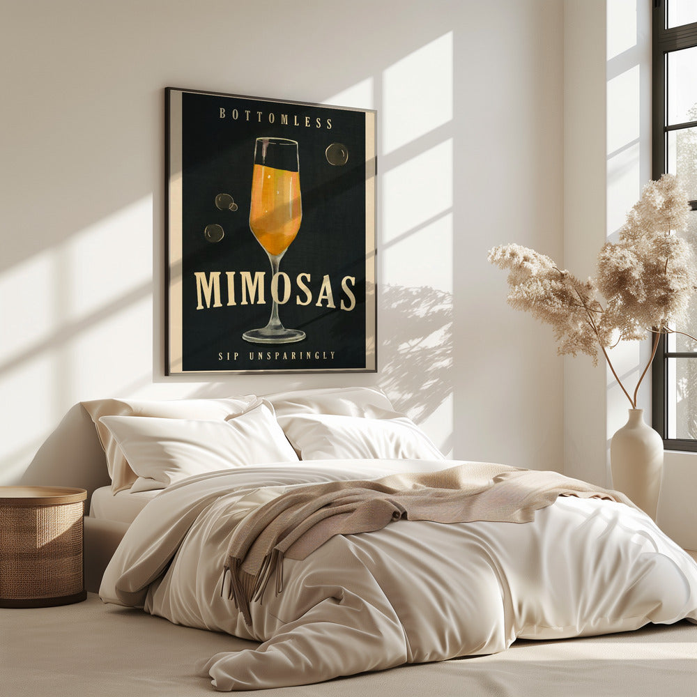 Bottomless Mimosas Art Deco Cocktail Bar Art | Poster