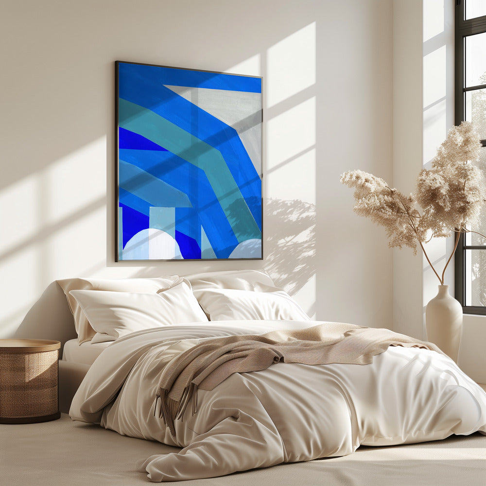Blue French Stripes 1 | Poster