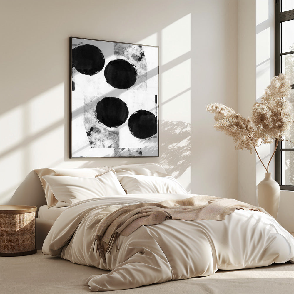Black and White Abstract Dots 6 | Poster