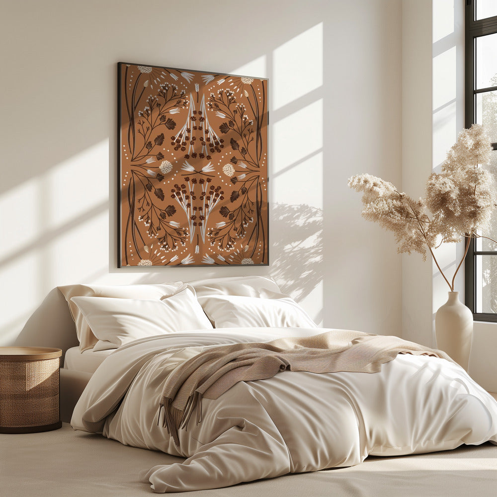 Folk Mirrored Botanicals - Earth Tones | Poster
