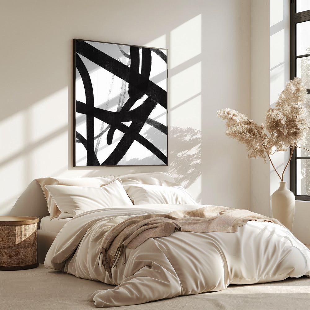 Bold Black Brushstrokes | Poster