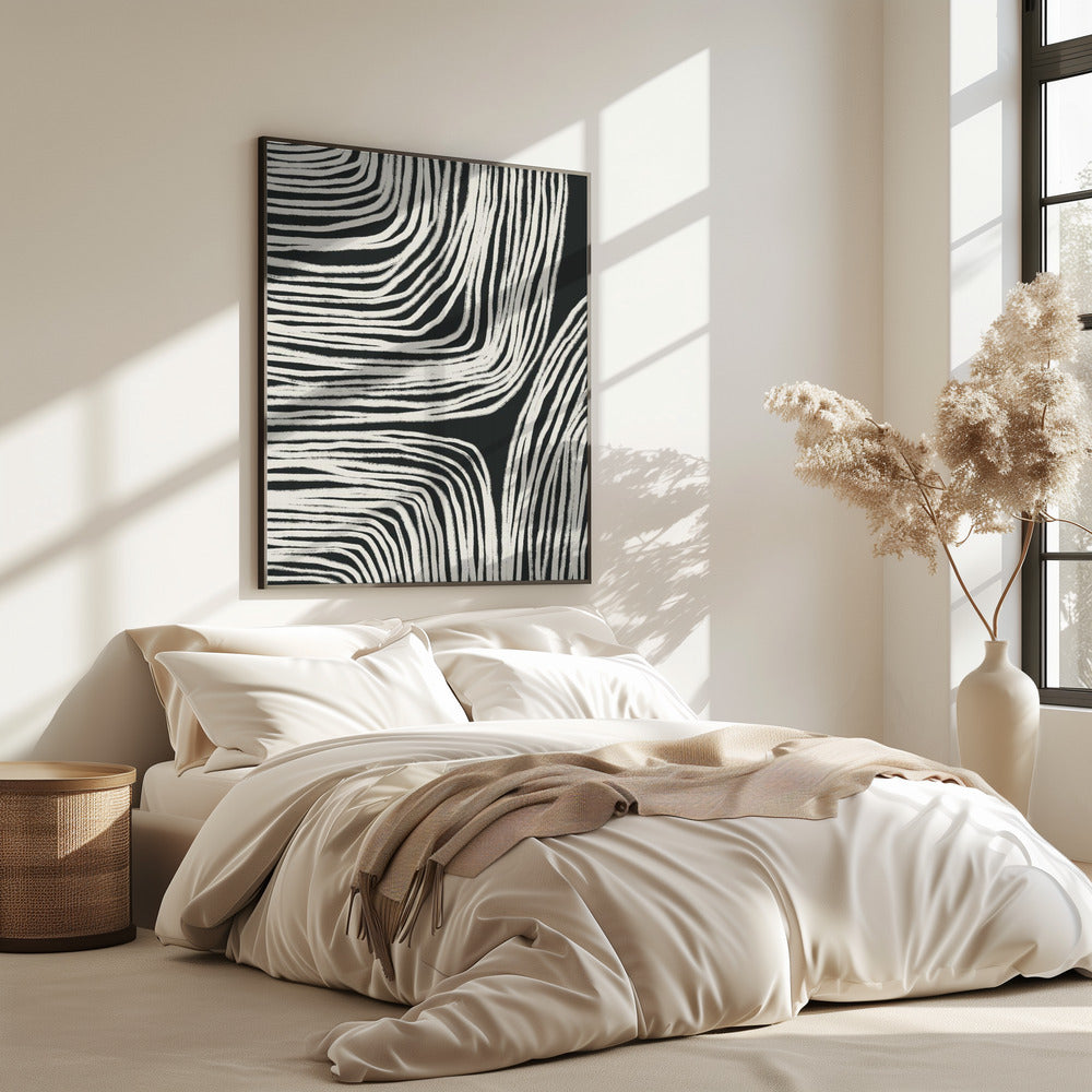 Monochrome Organic Wavy Lines | Poster