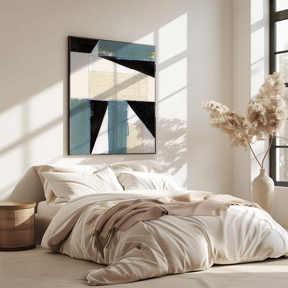 Abstract Blue Shapes No2 Print | Poster