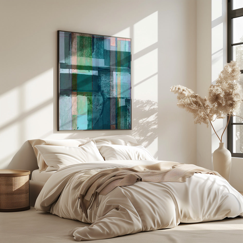 Abstract Shades of Blue and Neutral 1 | Poster