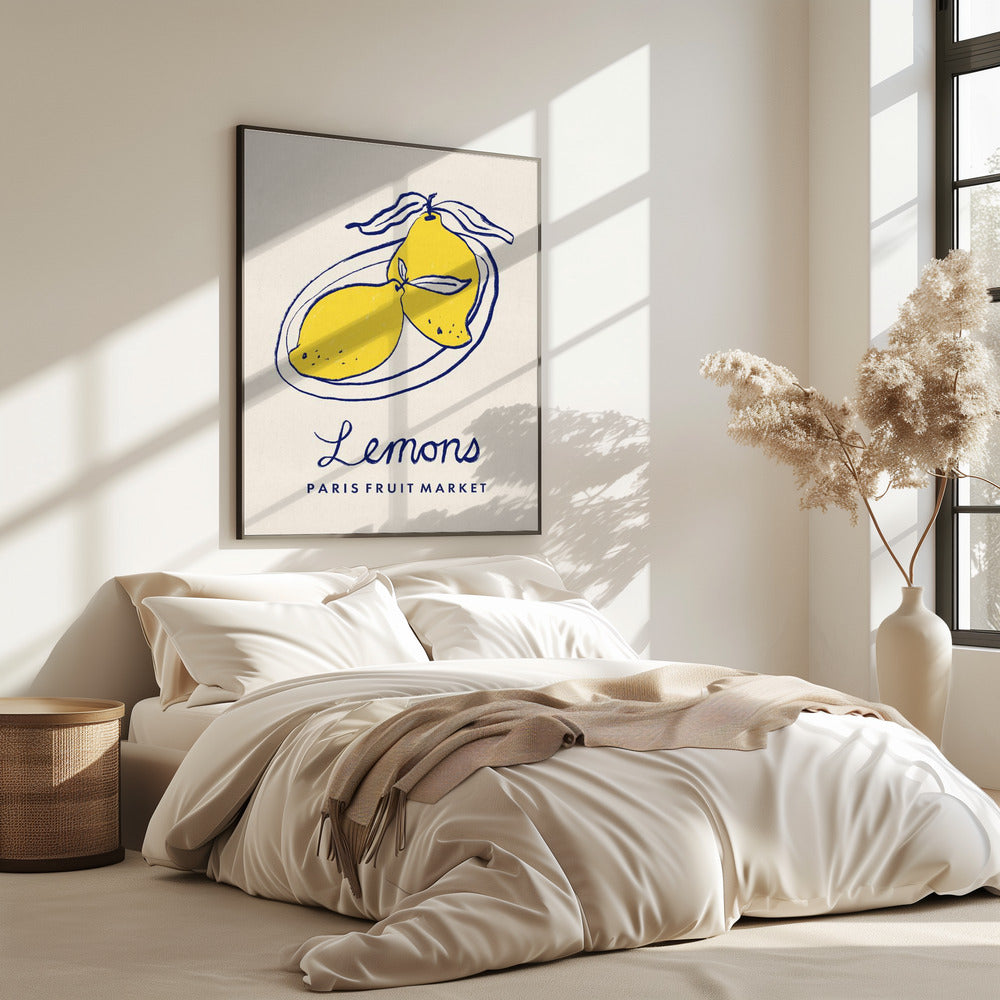 Food Art - Lemons Paris Fruit Market | Poster