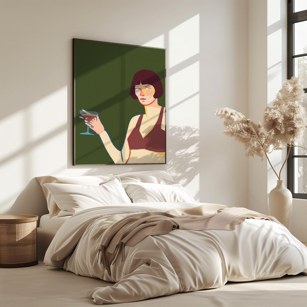 Lady with cocktail martini | Poster
