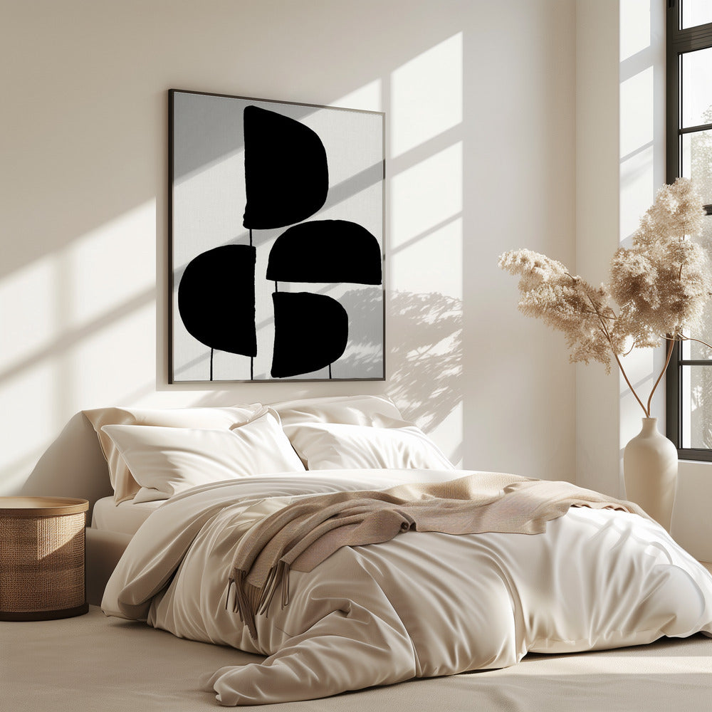 Minimalist Black Abstract Forms | Poster