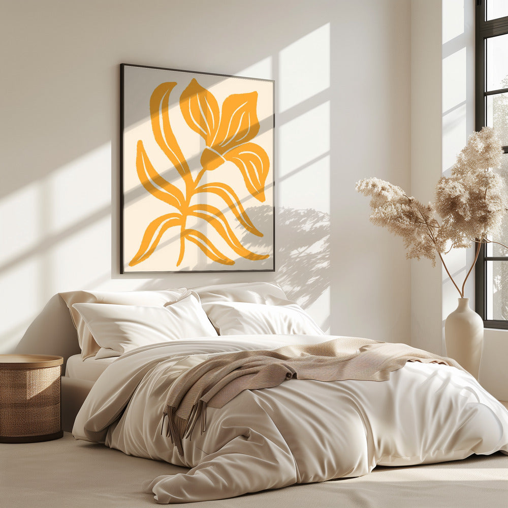 Abstract Yellow Stylized Tulip | Poster