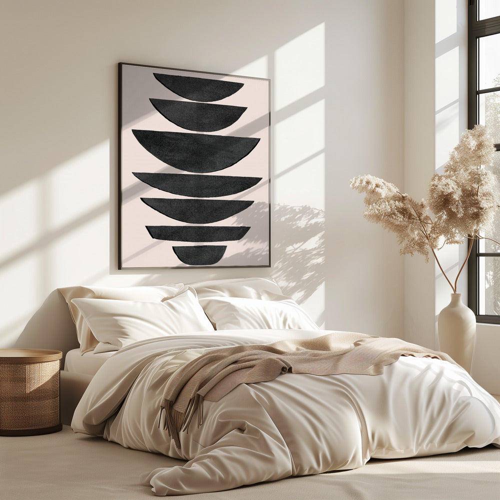 Stacked Black Semi Circles | Poster