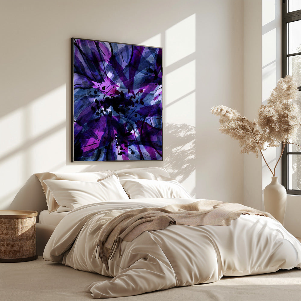 Dynamic Purple And Black Brushstrokes | Poster