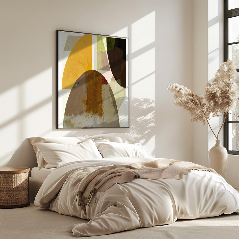 Bold Geometric Shapes In Earthy Tones | Poster