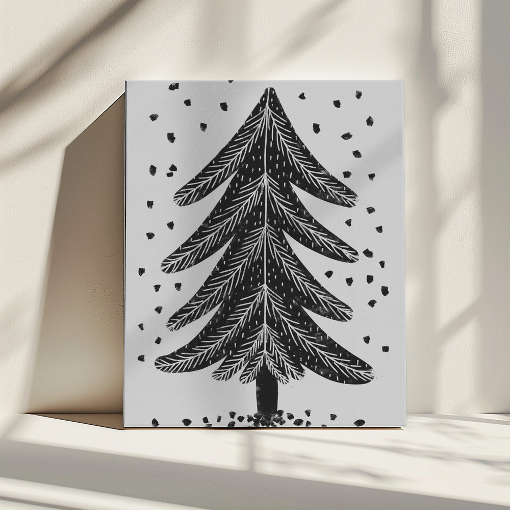 Monochrome Pinefall | Canvas