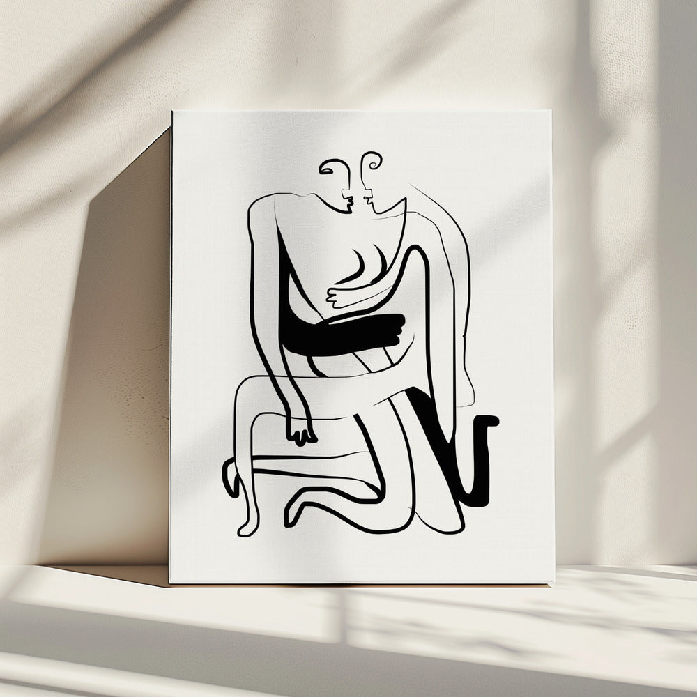 Hugs and Kisses Line Art | Canvas