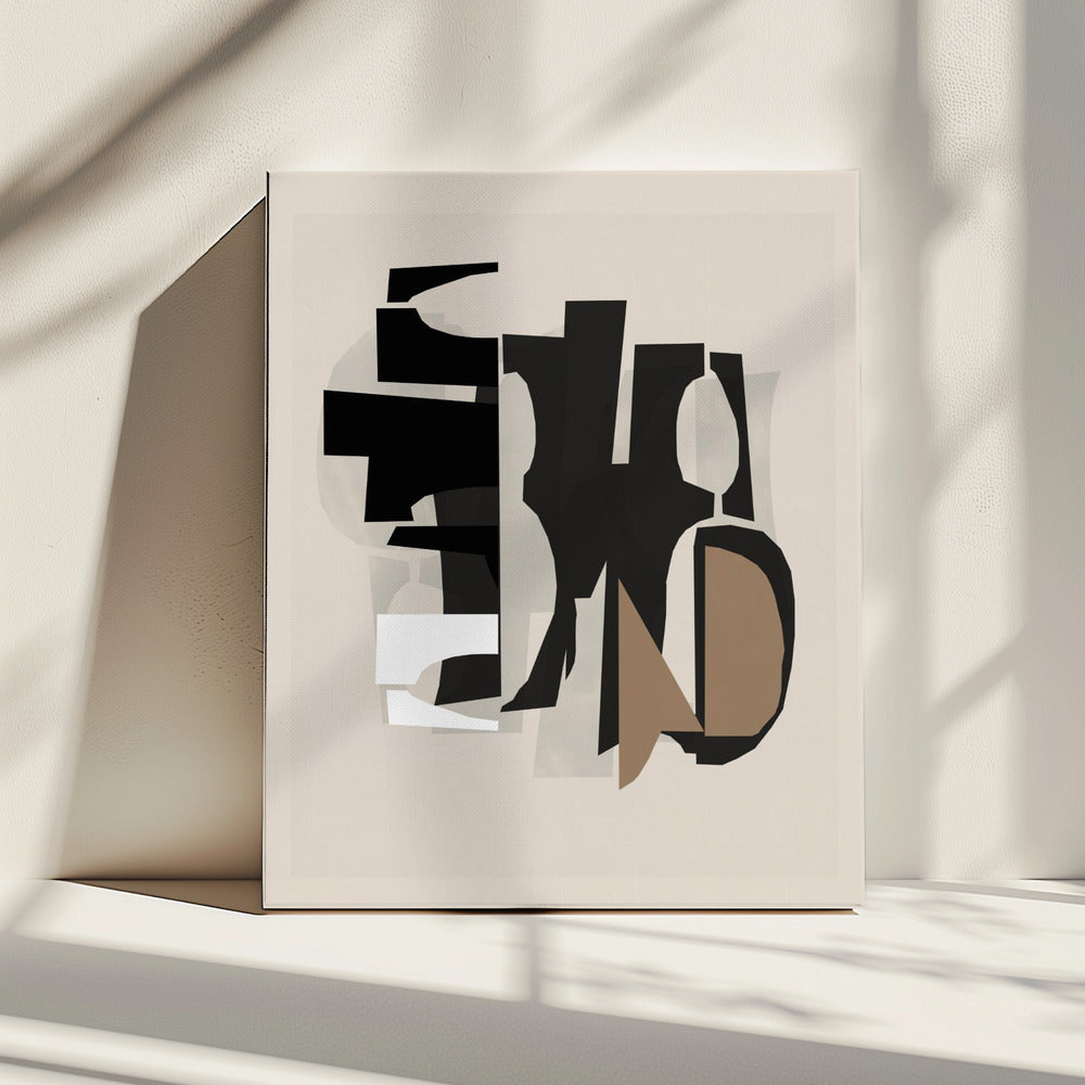Black and White and Brown Relief 2 | Canvas
