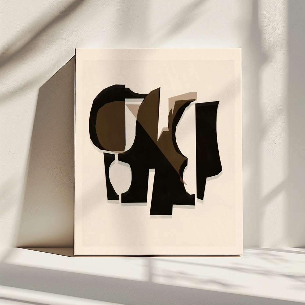 Black and White and Brown Relief 3 | Canvas