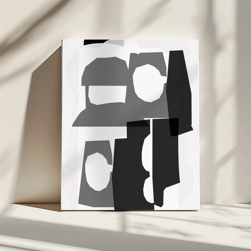 Black and White Cut Out Shapes 3 | Canvas