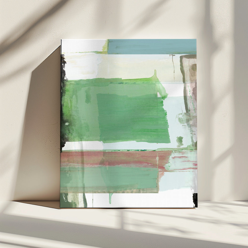 Aqua Blue Abstract On White 3 | Canvas