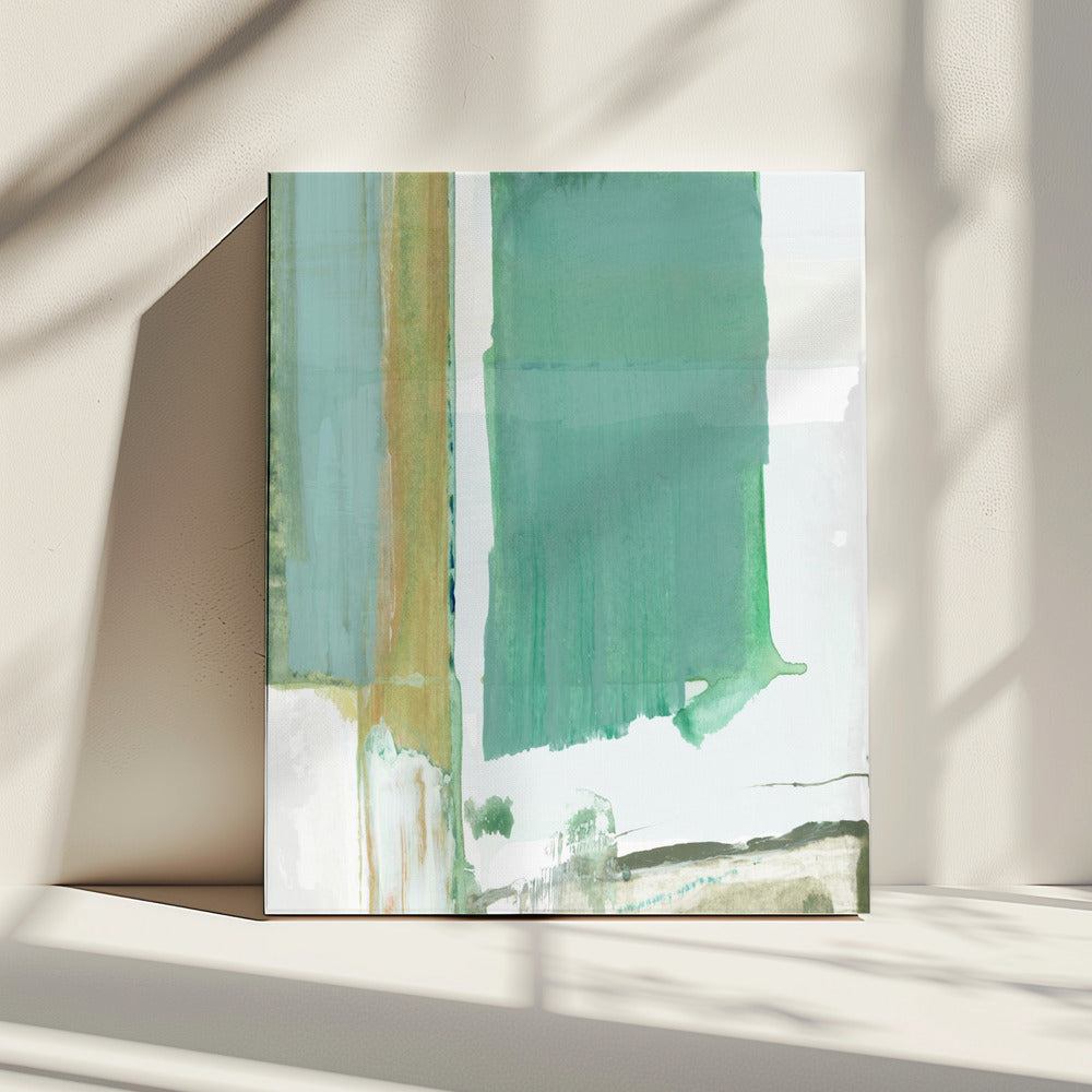 Aqua Blue Abstract On White 2 | Canvas