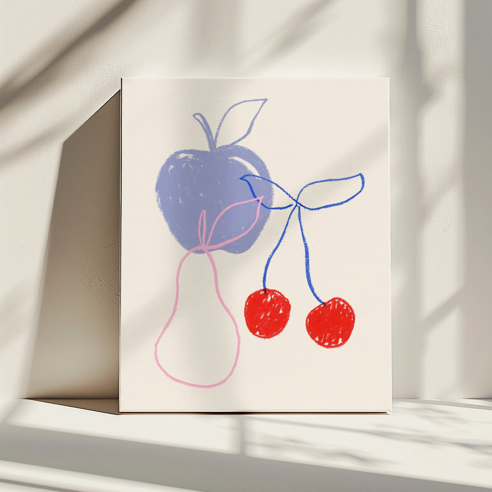Apple, Cherry and Pear | Canvas