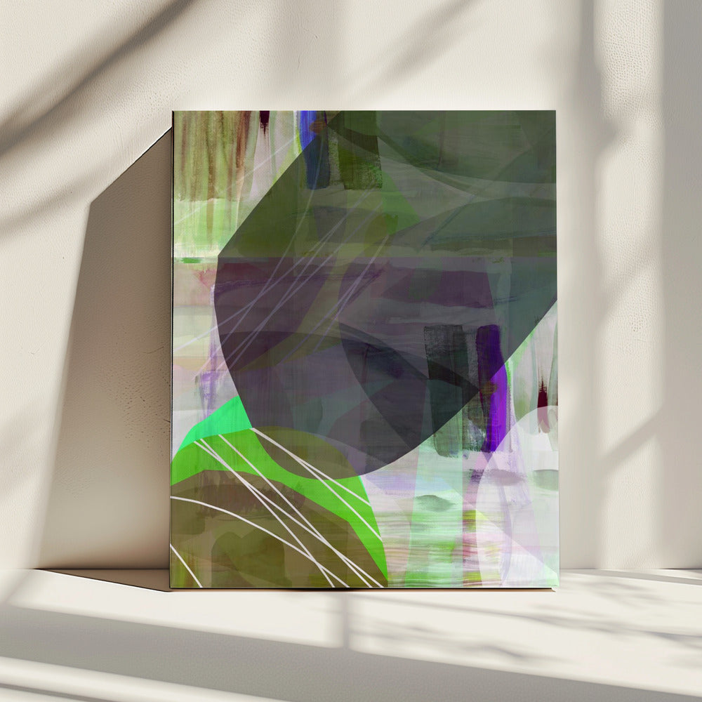 Abstract Green Shapes 1 | Canvas