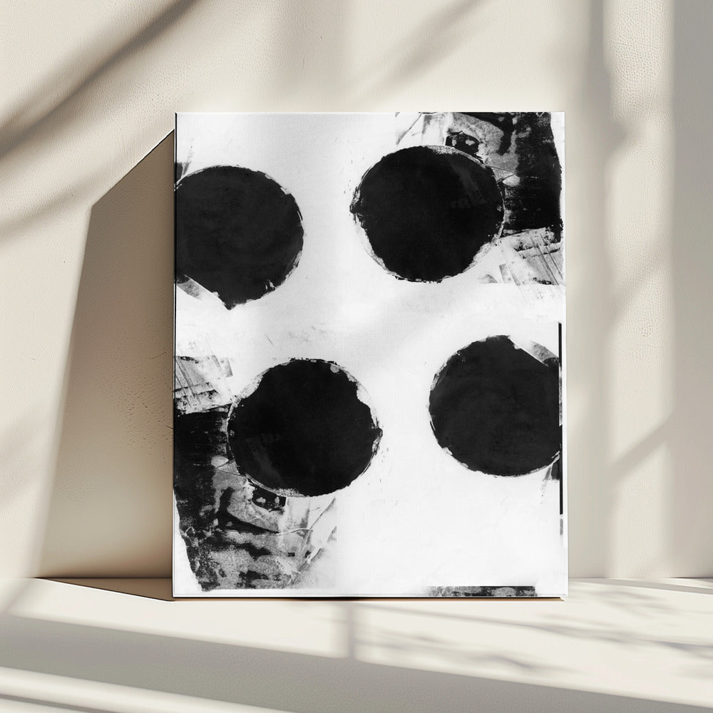 Black and White Abstract Dots 7 | Canvas
