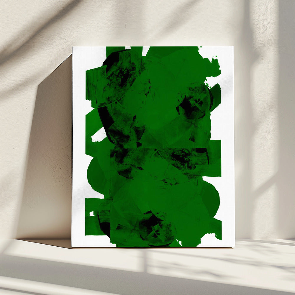 Green and Black Abstract Composition No.1 | Canvas