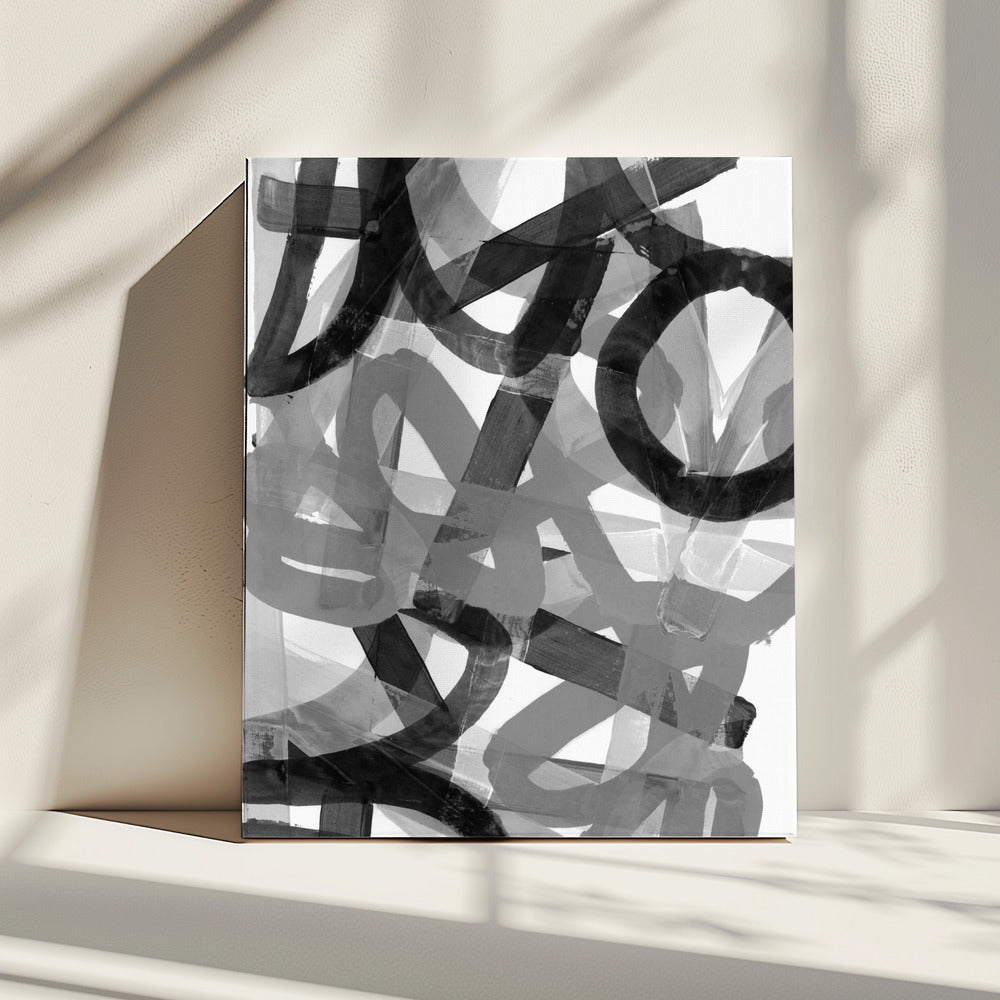 Shuffling Steps 1 Black and White | Canvas