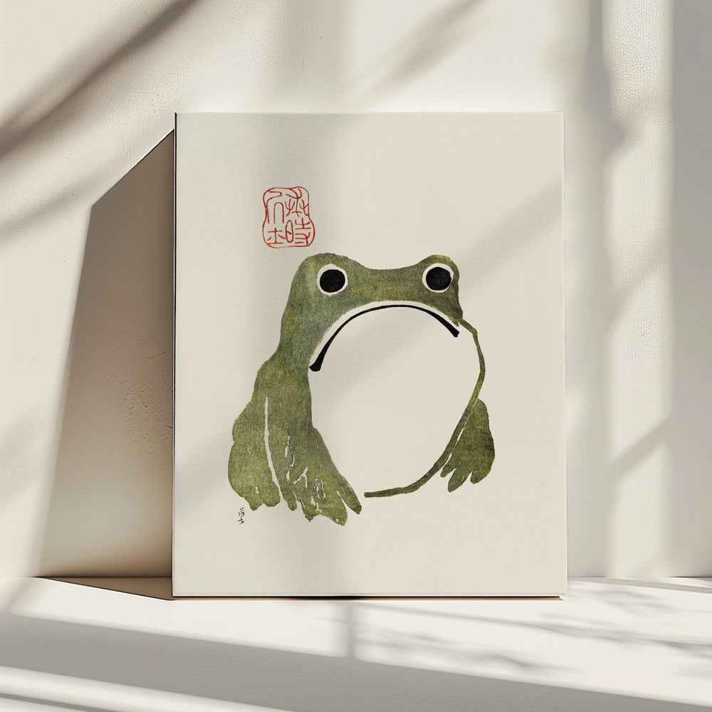 Grumpy Frog I Green | Canvas