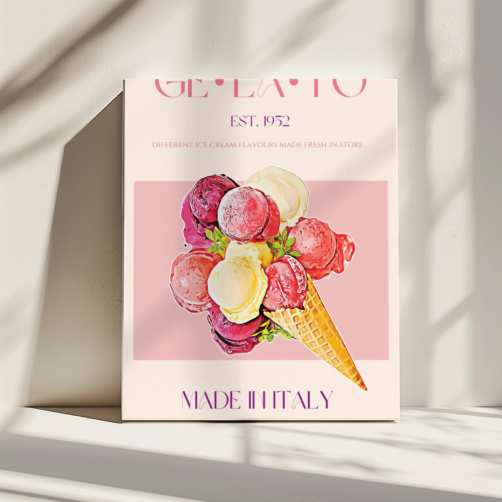 Vintage Style Gelato Poster | Canvas