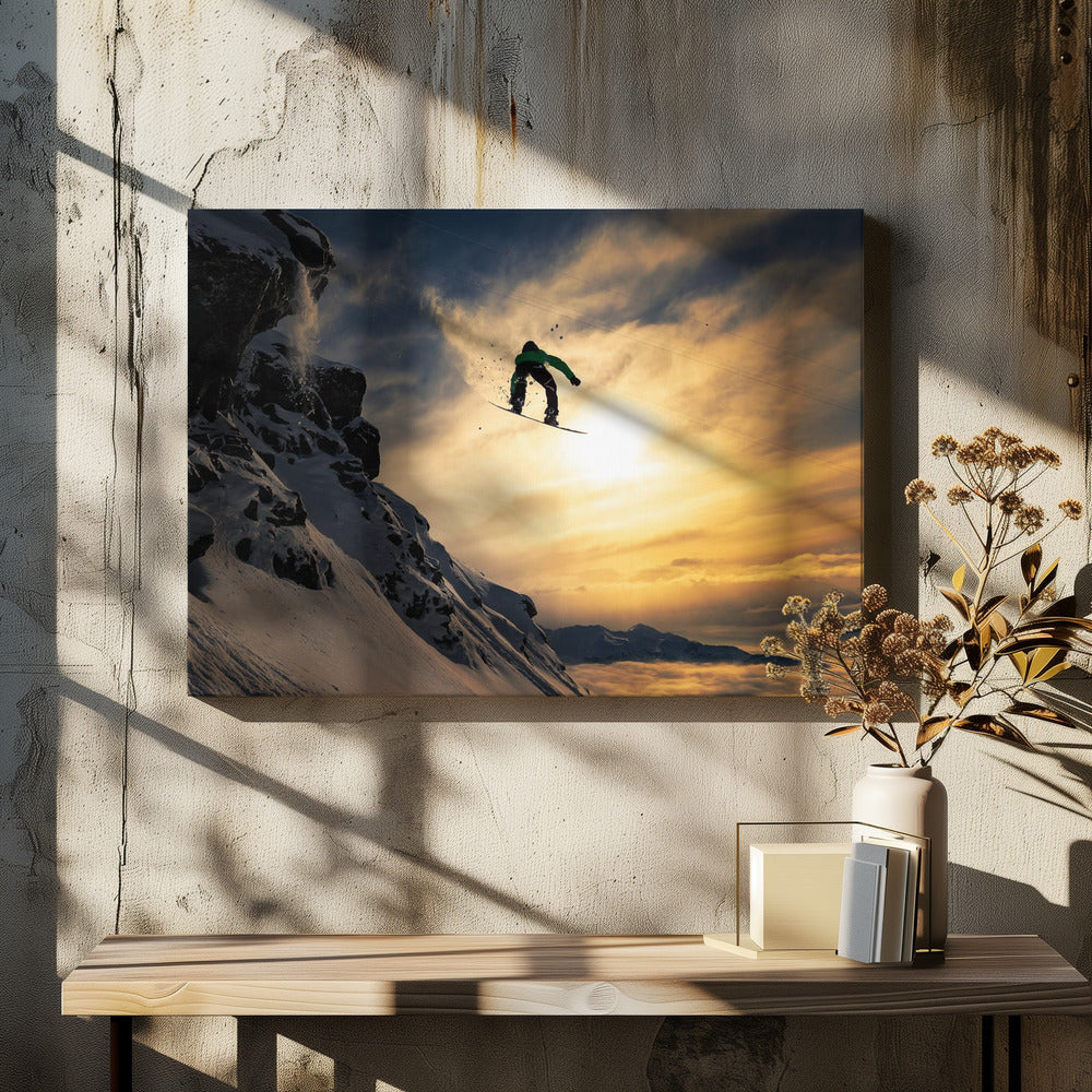 Sunset Snowboarding | Canvas
