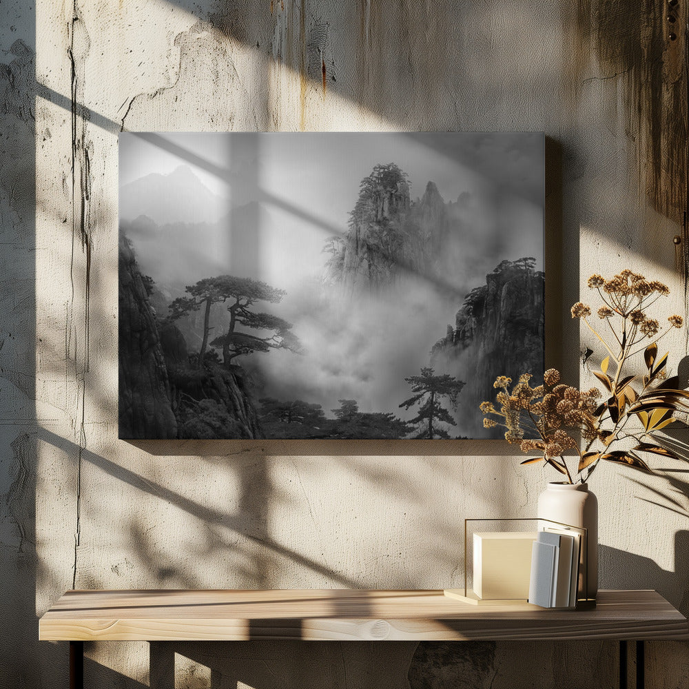 Huang Shan In The Fog | Canvas