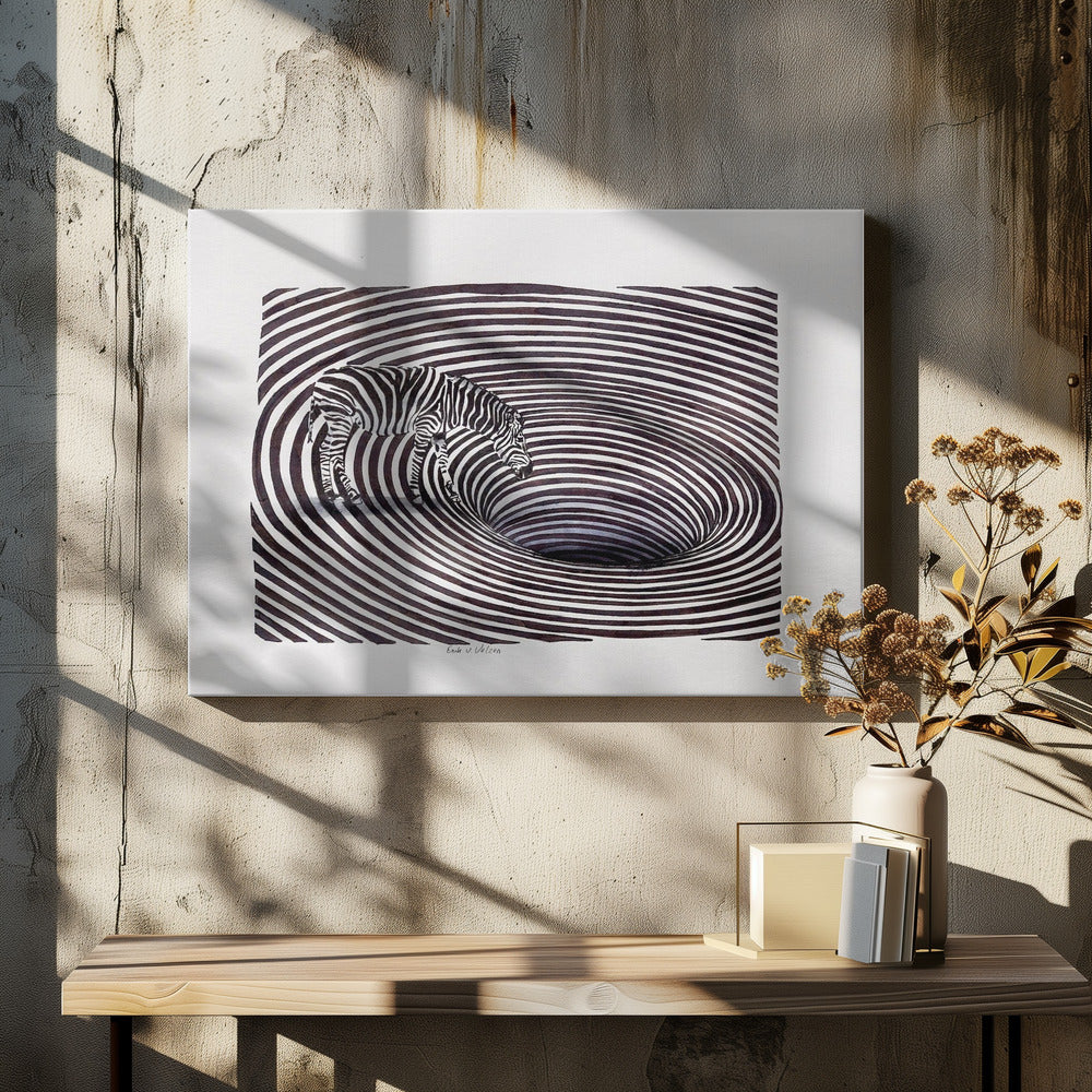 Zebra bij de Bron | Canvas