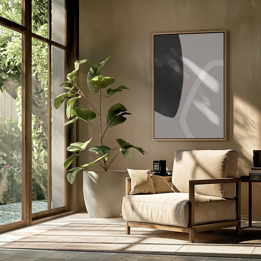 Bold Black Shapes and a White Line | Poster