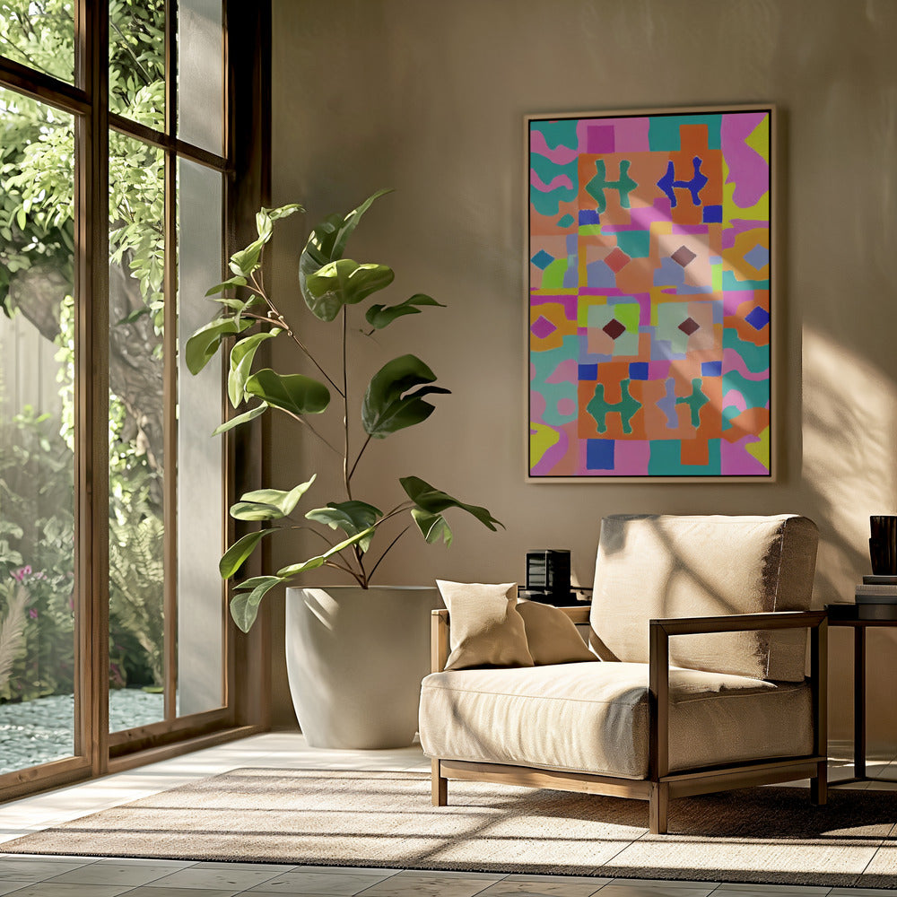 Vivid Geometric Tapestry | Poster